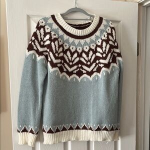 Cozy Blue and Brown Women's Sweater